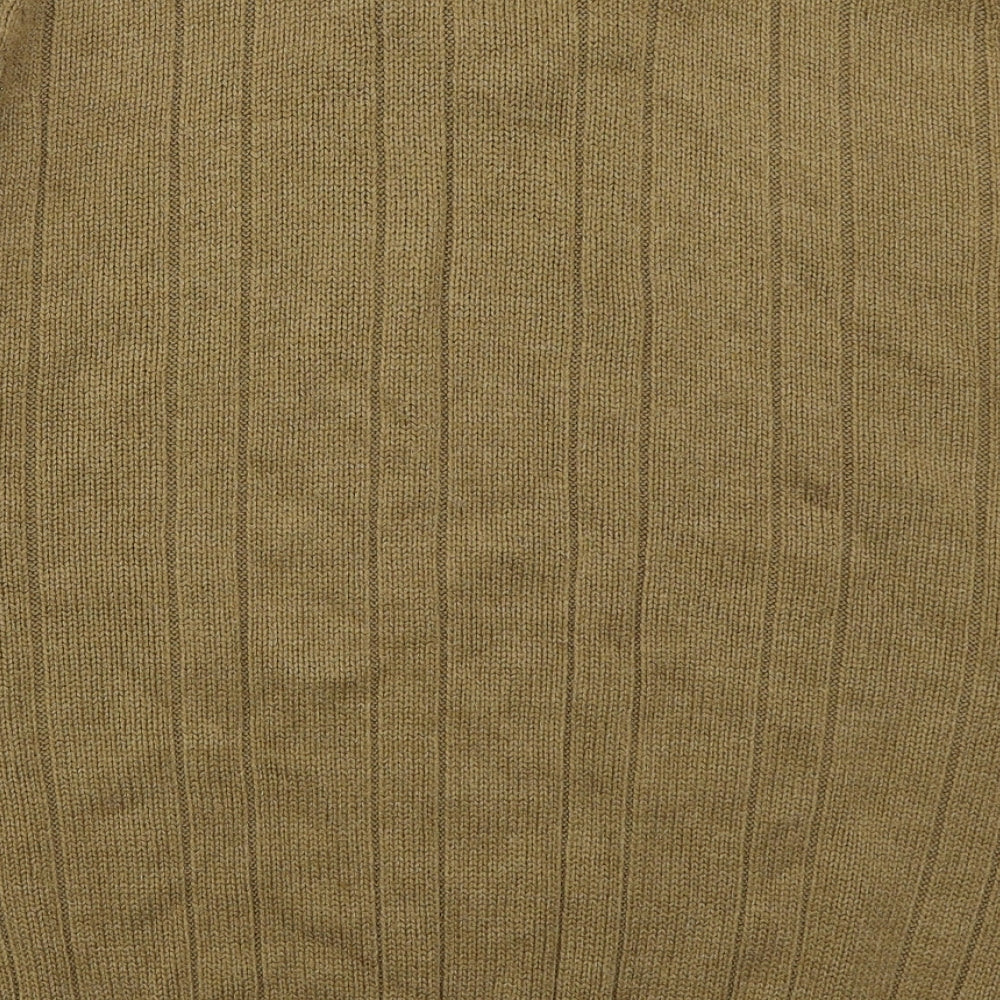 PG Field Mens Brown V-Neck  Acrylic Pullover Jumper Size L