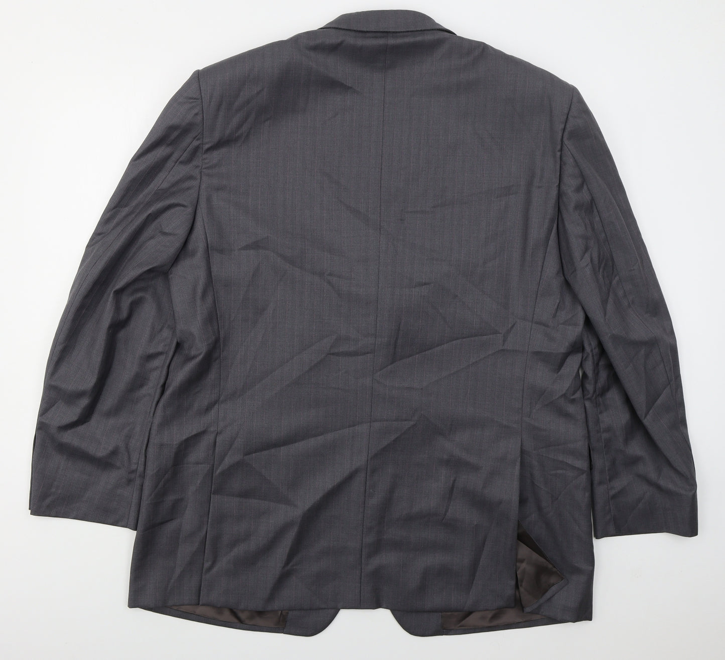 GRITTI Mens Grey Striped Wool Jacket Suit Jacket Size 48