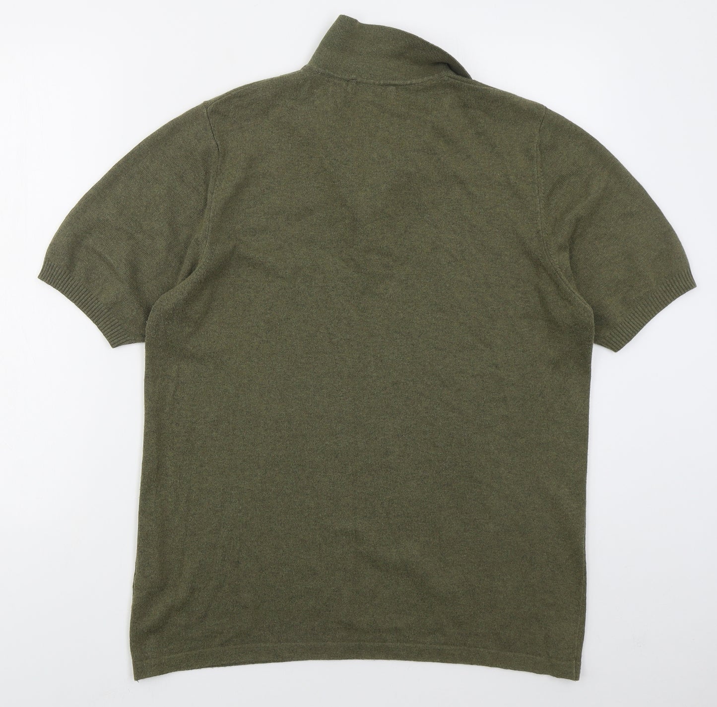 Marks and Spencer Mens Green  Acrylic  Polo Size L Collared Pullover