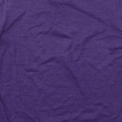 EWM Womens Purple Mock Neck  Acrylic Pullover Jumper Size 10