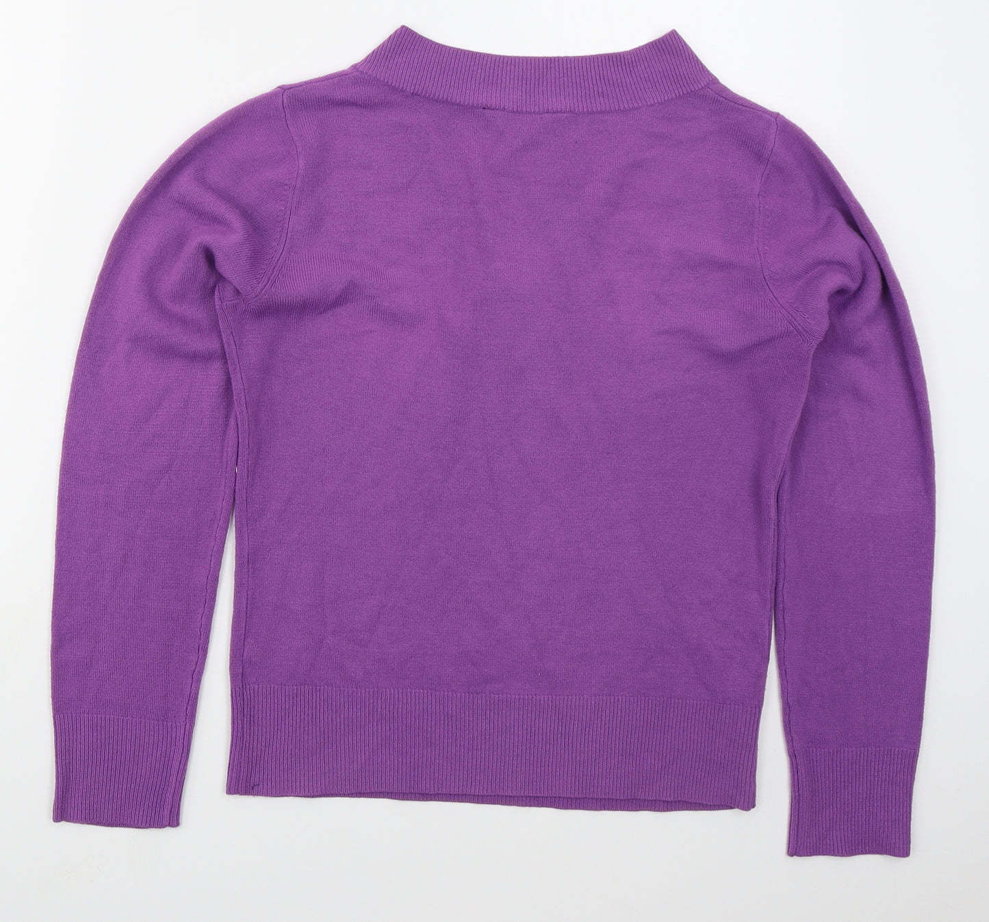Dorothy Perkins Womens Purple V-Neck  Acrylic Pullover Jumper Size 14