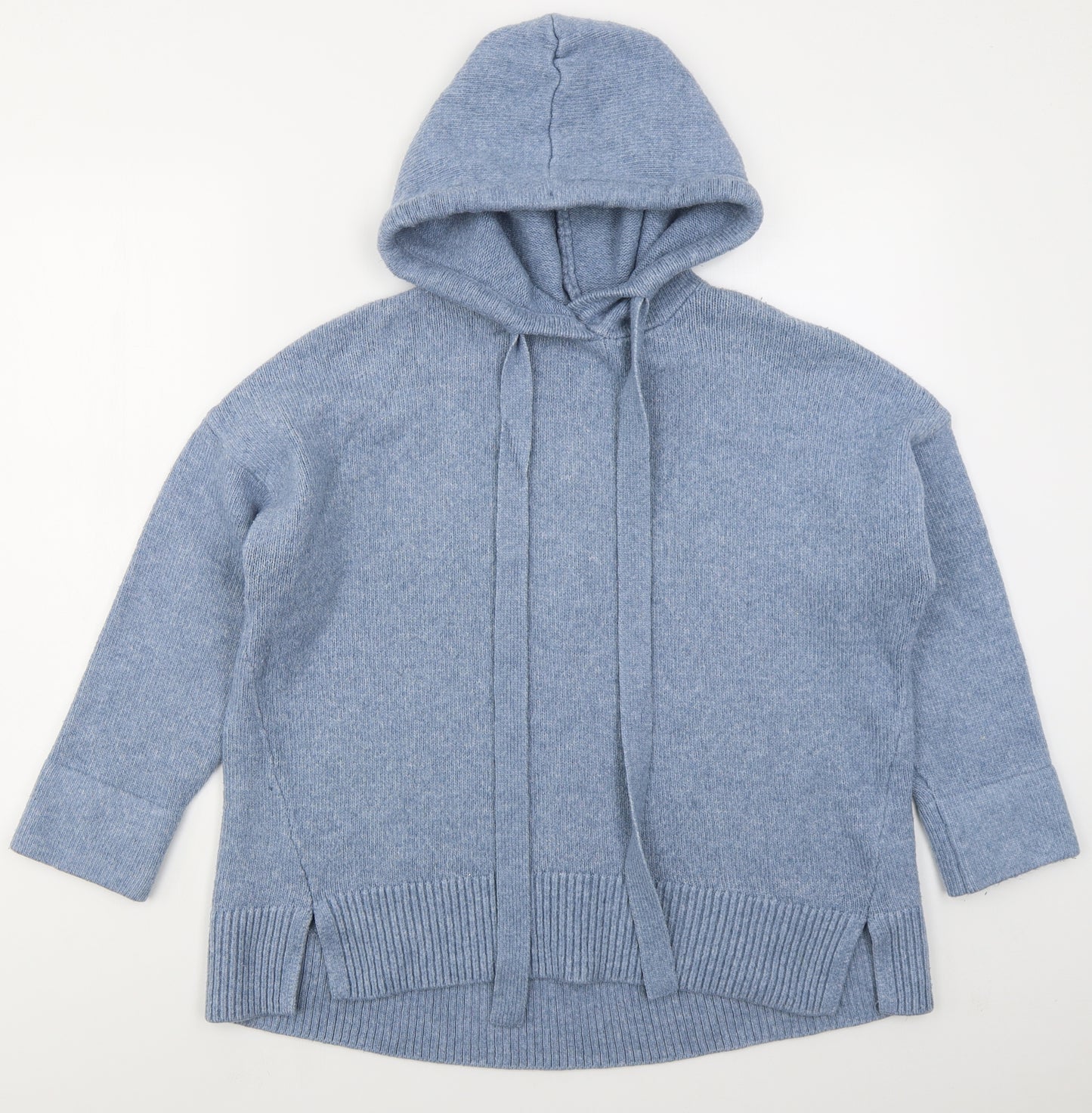H&M Womens Blue  Acrylic Pullover Hoodie Size L  Pullover