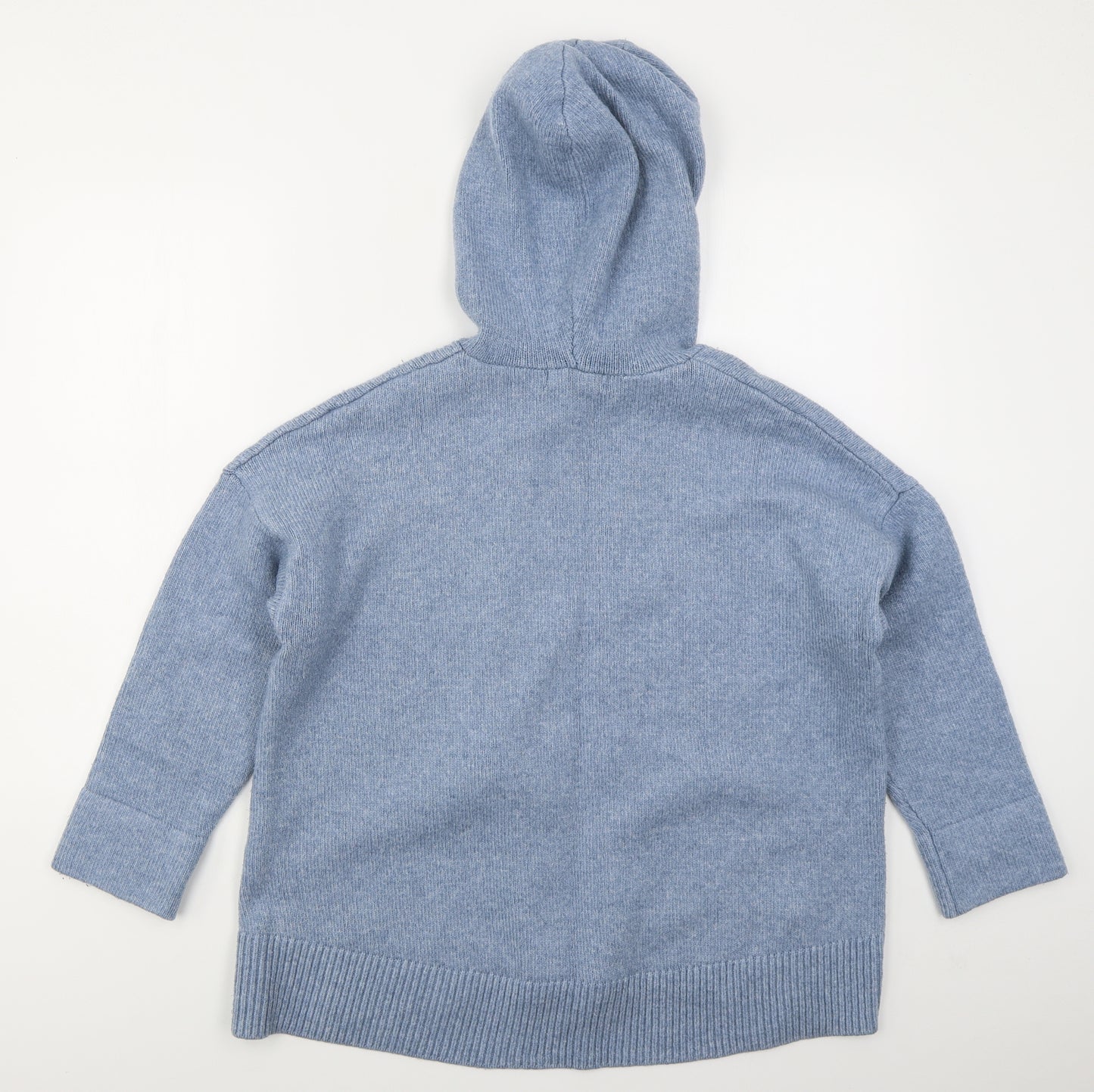 H&M Womens Blue  Acrylic Pullover Hoodie Size L  Pullover