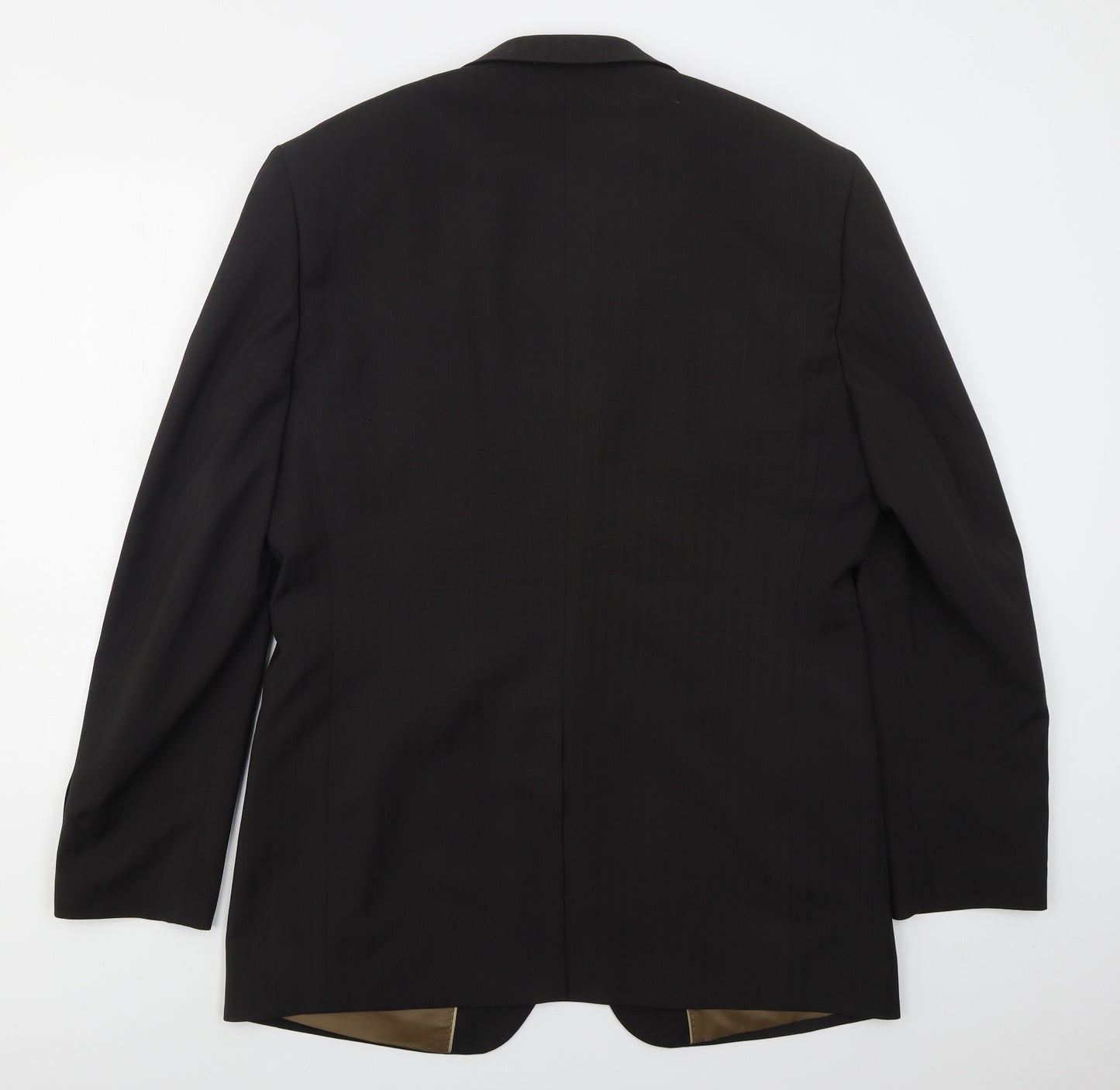 Greenwoods Mens Black Striped Polyester Jacket Suit Jacket Size 42