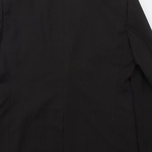 Greenwoods Mens Black Striped Polyester Jacket Suit Jacket Size 42
