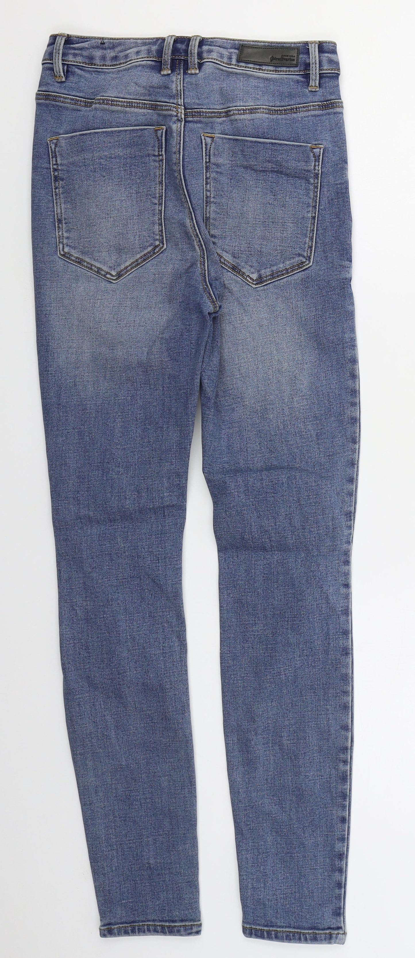 Stradivarius Womens Beige  Cotton Skinny Jeans Size 8 L27 in Regular Button