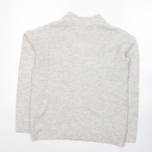 NEXT Womens Grey Round Neck  Acrylic Pullover Jumper Size 10