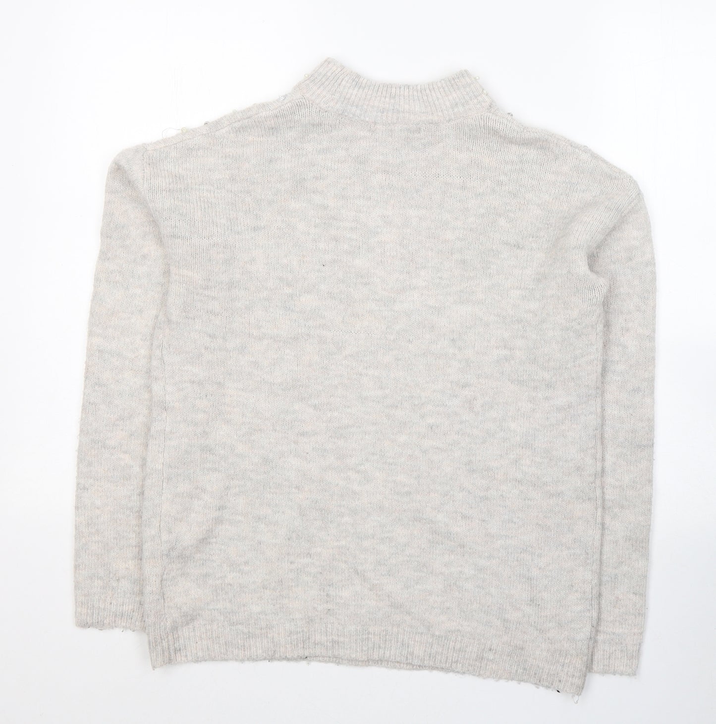NEXT Womens Grey Round Neck  Acrylic Pullover Jumper Size 10
