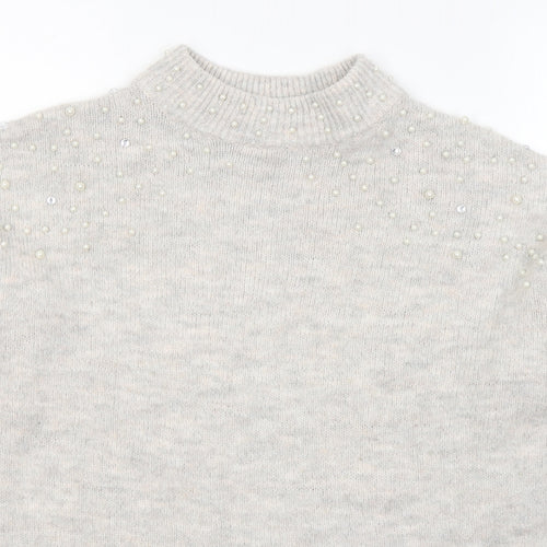 NEXT Womens Grey Round Neck  Acrylic Pullover Jumper Size 10
