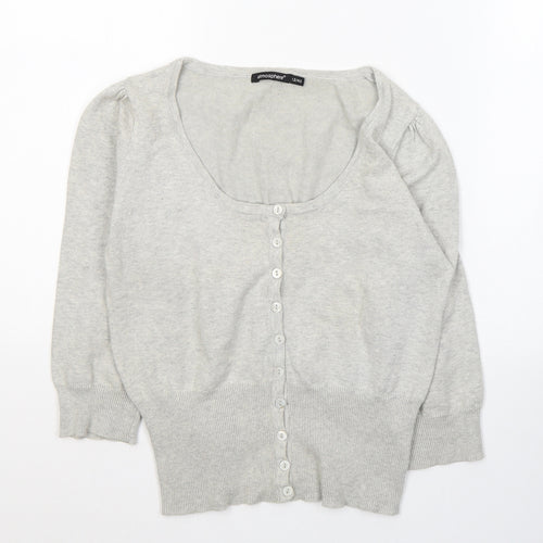 Atmosphere Womens Grey Round Neck  Acrylic Cardigan Jumper Size 12