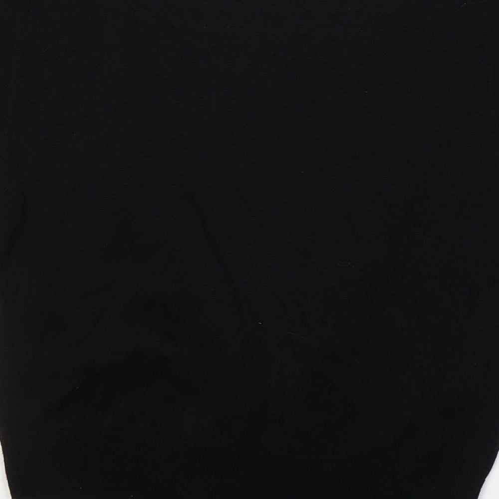 Autonomy Womens Black V-Neck  Cotton Cardigan Jumper Size 12
