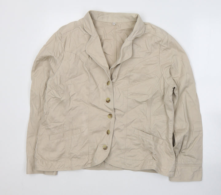 EWM Womens Beige   Trench Coat Coat Size 14  Button
