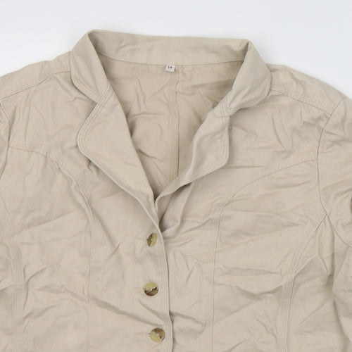 EWM Womens Beige   Trench Coat Coat Size 14  Button