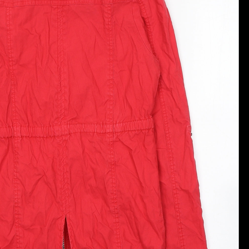 Denim & Co. Womens Red   Jacket Coat Size 10  Zip