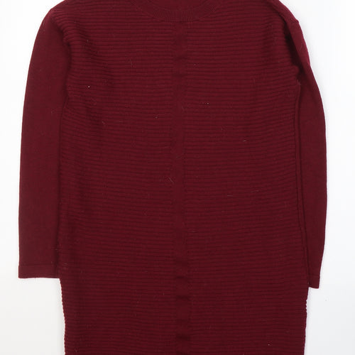 ASOS Womens Red Round Neck  Acrylic Tunic Jumper Size 4