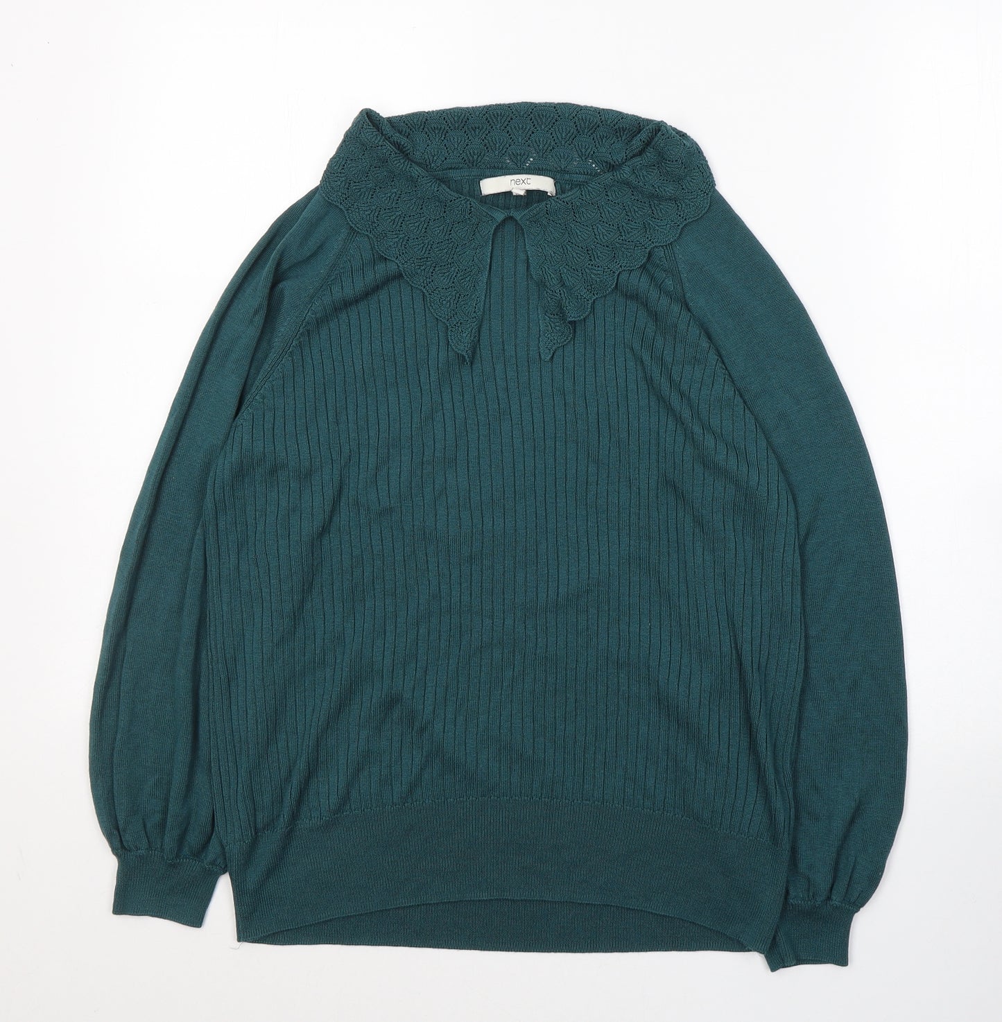 NEXT Womens Blue Round Neck  Viscose Pullover Jumper Size 18