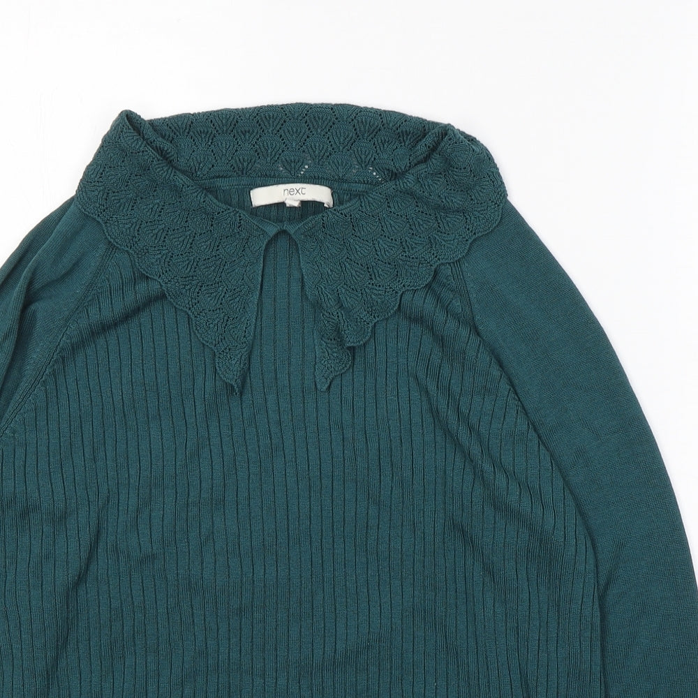 NEXT Womens Blue Round Neck  Viscose Pullover Jumper Size 18