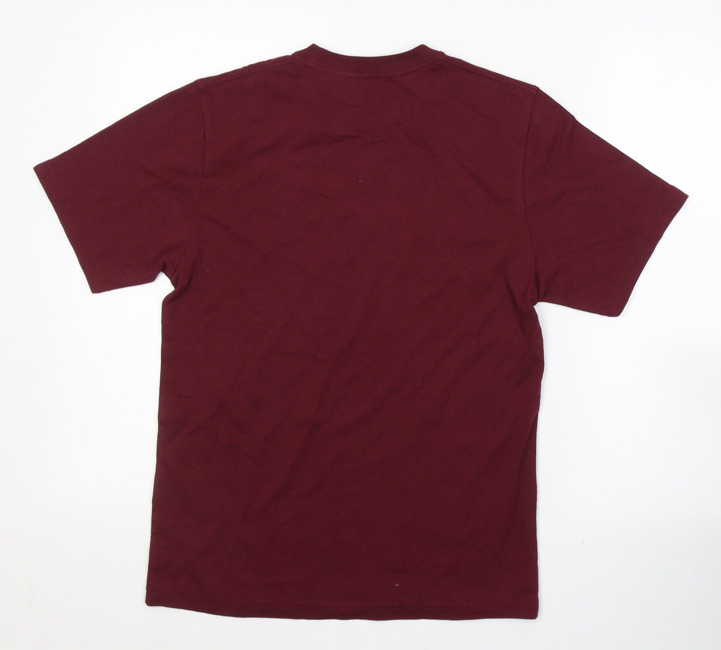 VANS Boys Red  Cotton Basic T-Shirt Size L Round Neck Pullover