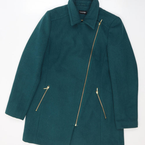 George Womens Blue   Pea Coat Coat Size 12  Zip