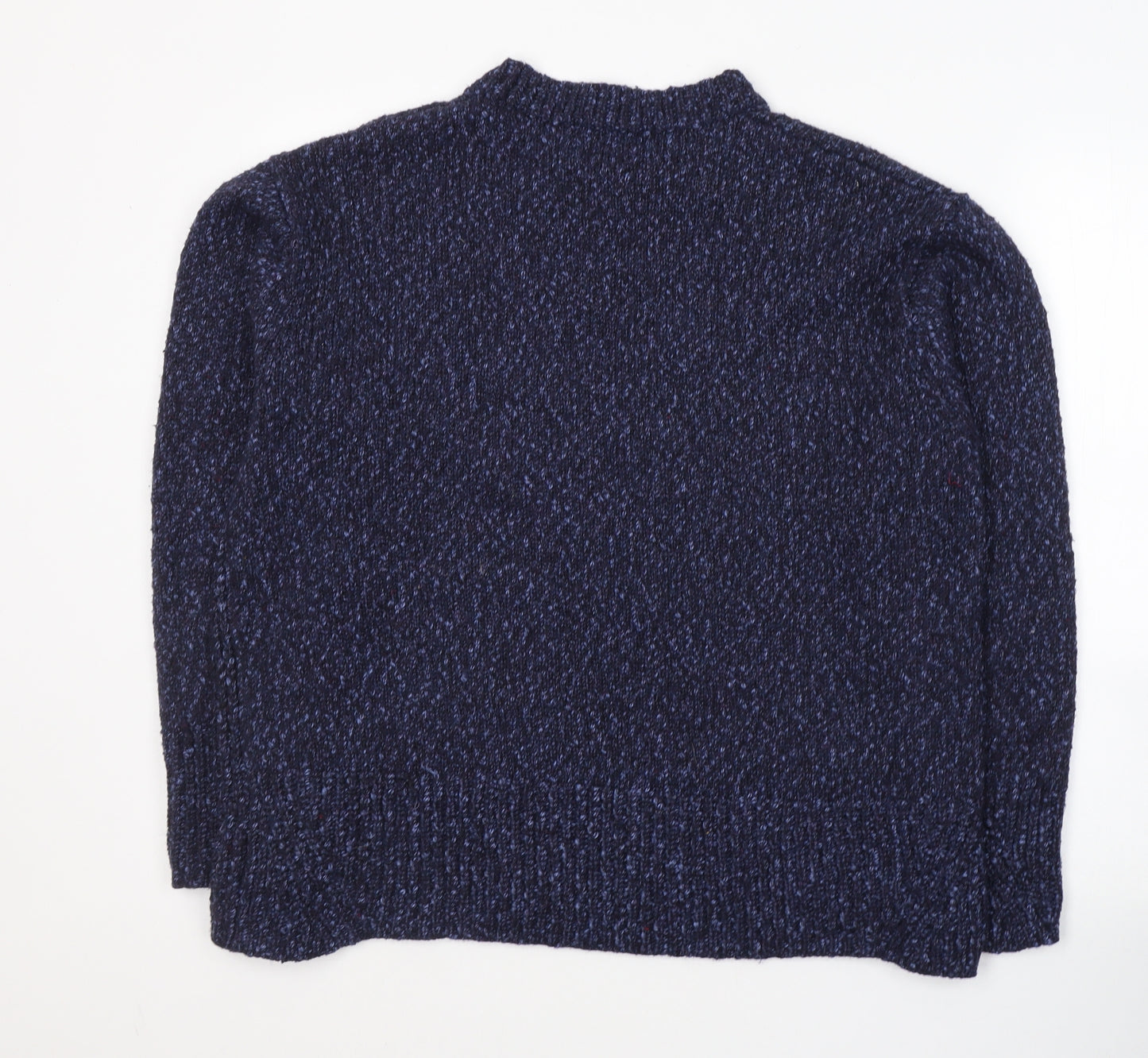Marks and Spencer Womens Blue Round Neck  Acrylic Pullover Jumper Size L