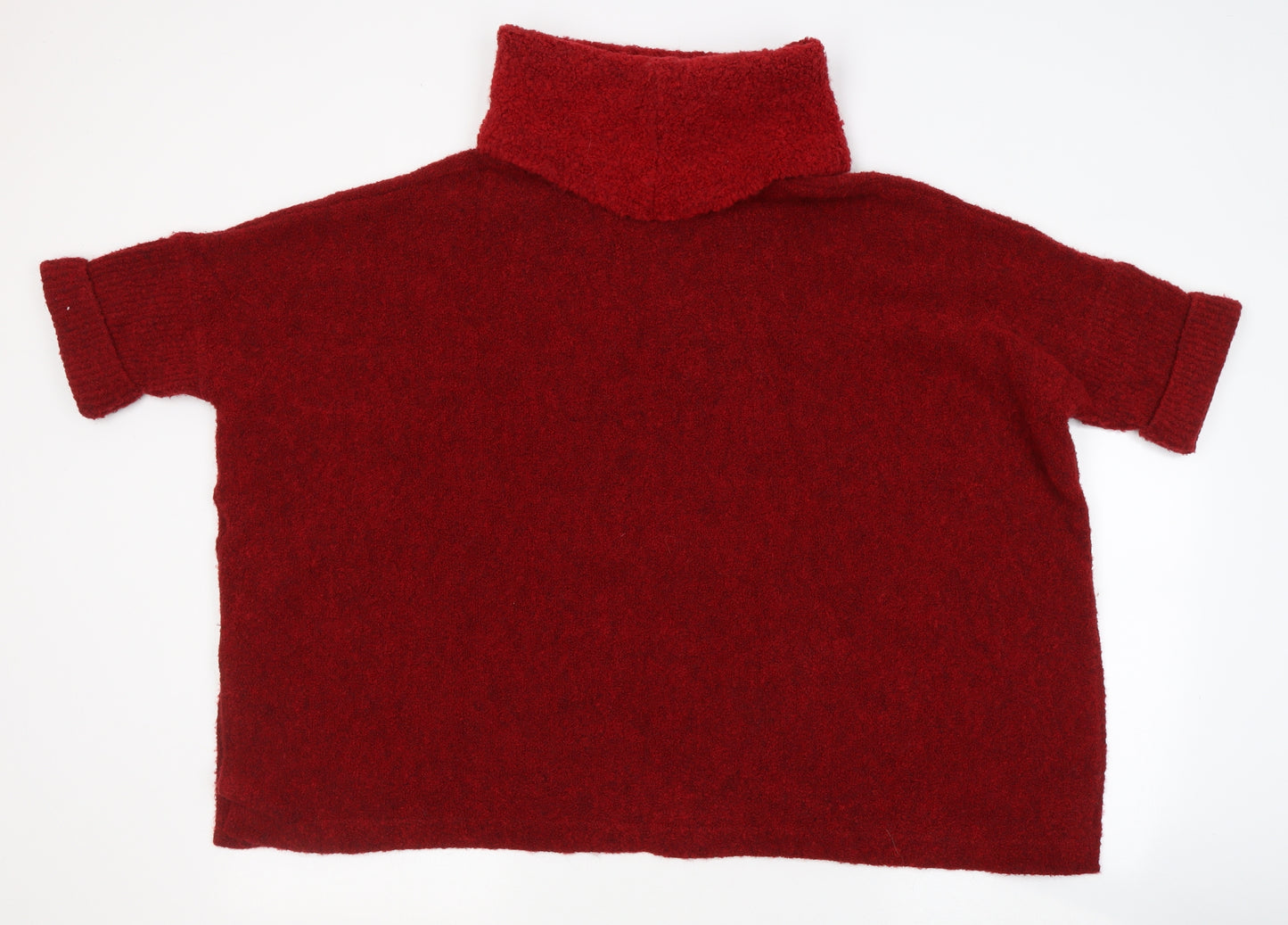 Olsen Womens Red Roll Neck  Acrylic Pullover Jumper Size 10   - slit sides