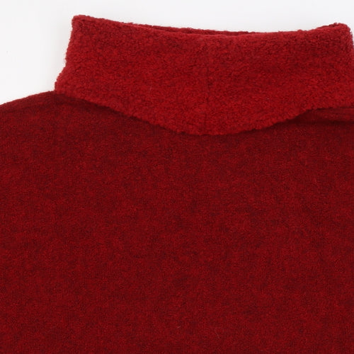 Olsen Womens Red Roll Neck  Acrylic Pullover Jumper Size 10   - slit sides