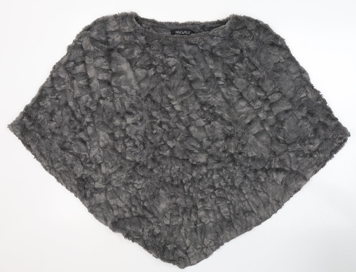 Rino&Pelle Womens Grey Round Neck  Polyester Cape Jumper Size S