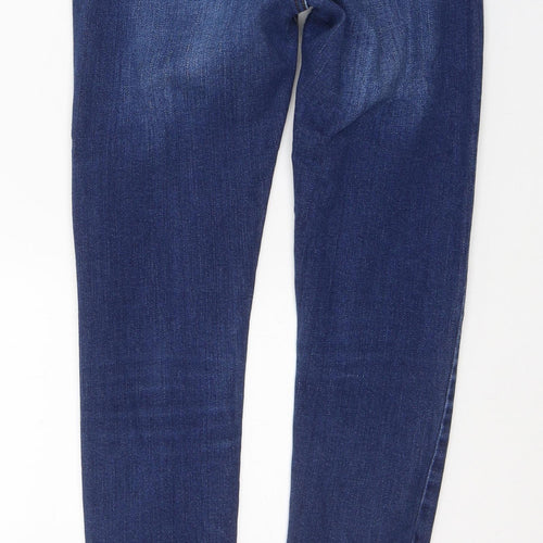 River Island Womens Blue  Cotton Skinny Jeans Size 8 L28 in Regular Button
