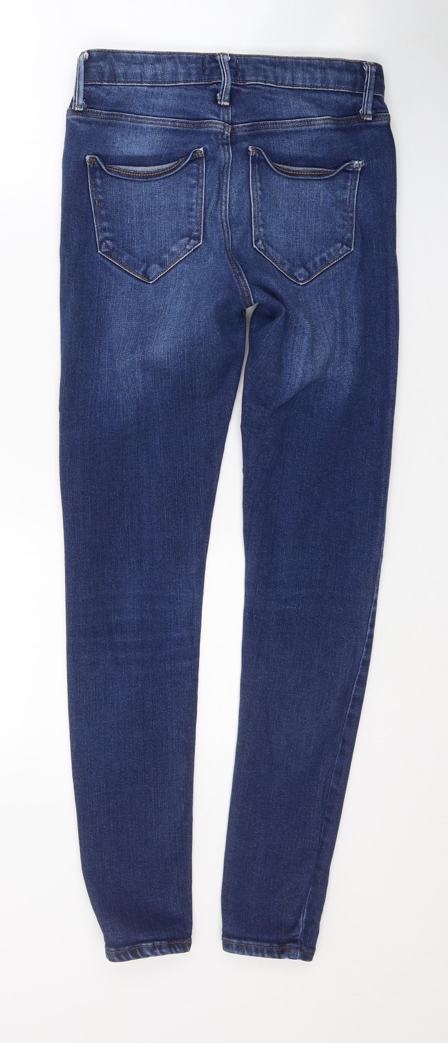 River Island Womens Blue  Cotton Skinny Jeans Size 8 L28 in Regular Button