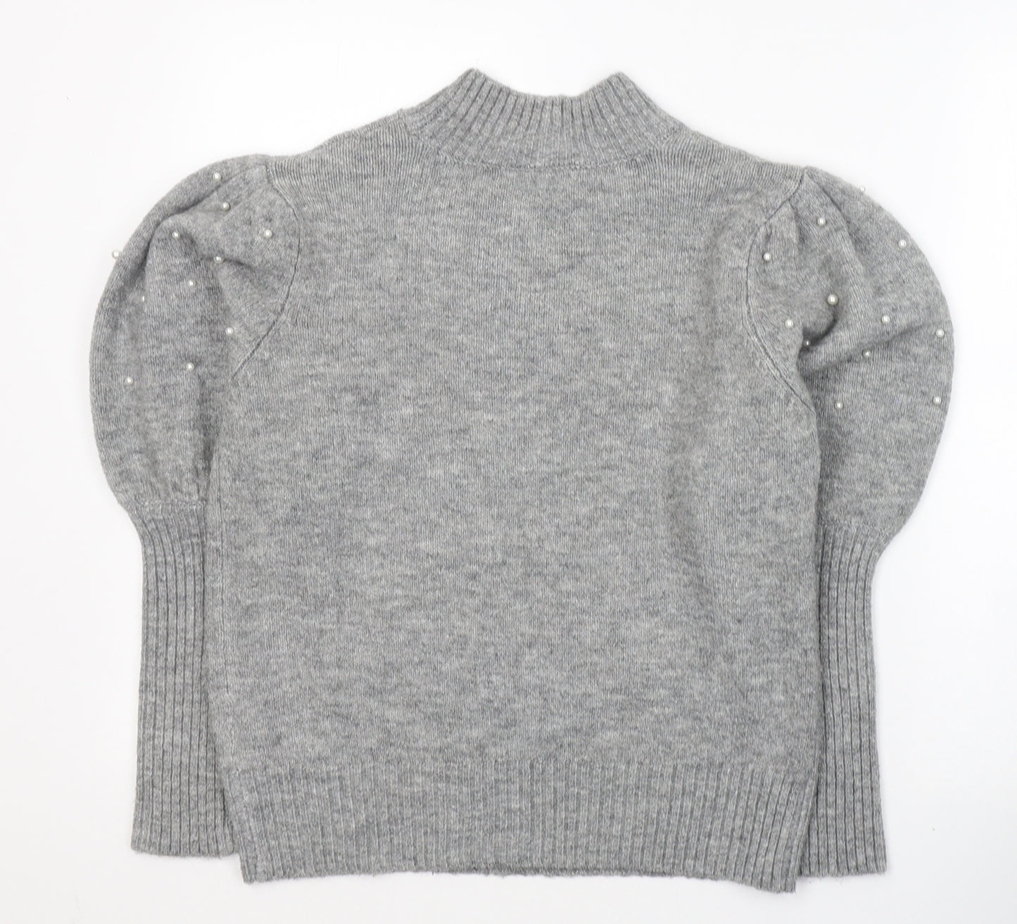 Primark Womens Grey Round Neck  Polyester Pullover Jumper Size XS