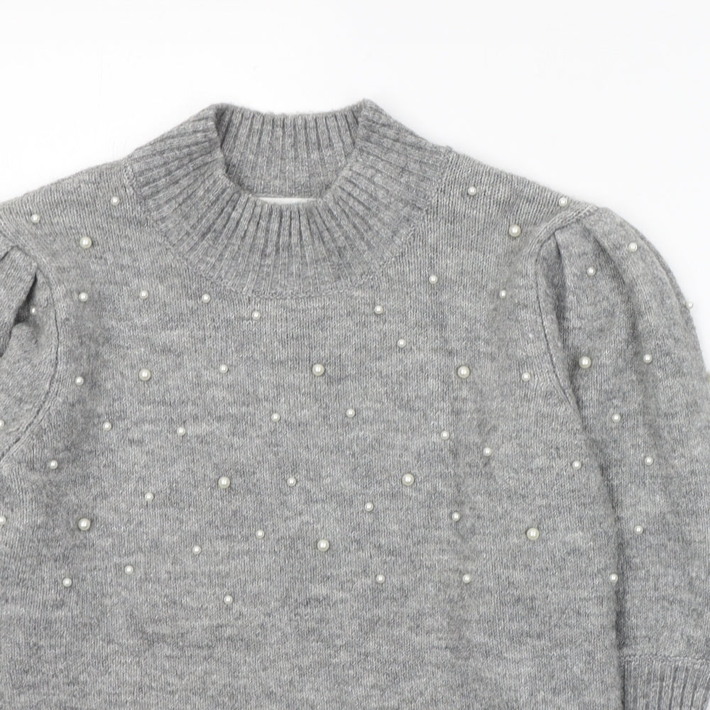 Primark Womens Grey Round Neck  Polyester Pullover Jumper Size XS