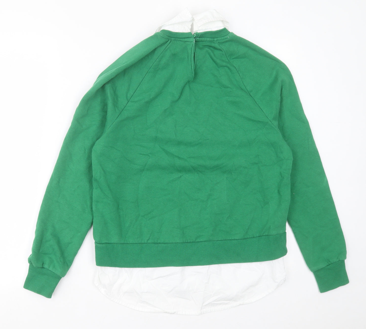 TU Womens Green Collared  Cotton Pullover Jumper Size 10   - New Yor