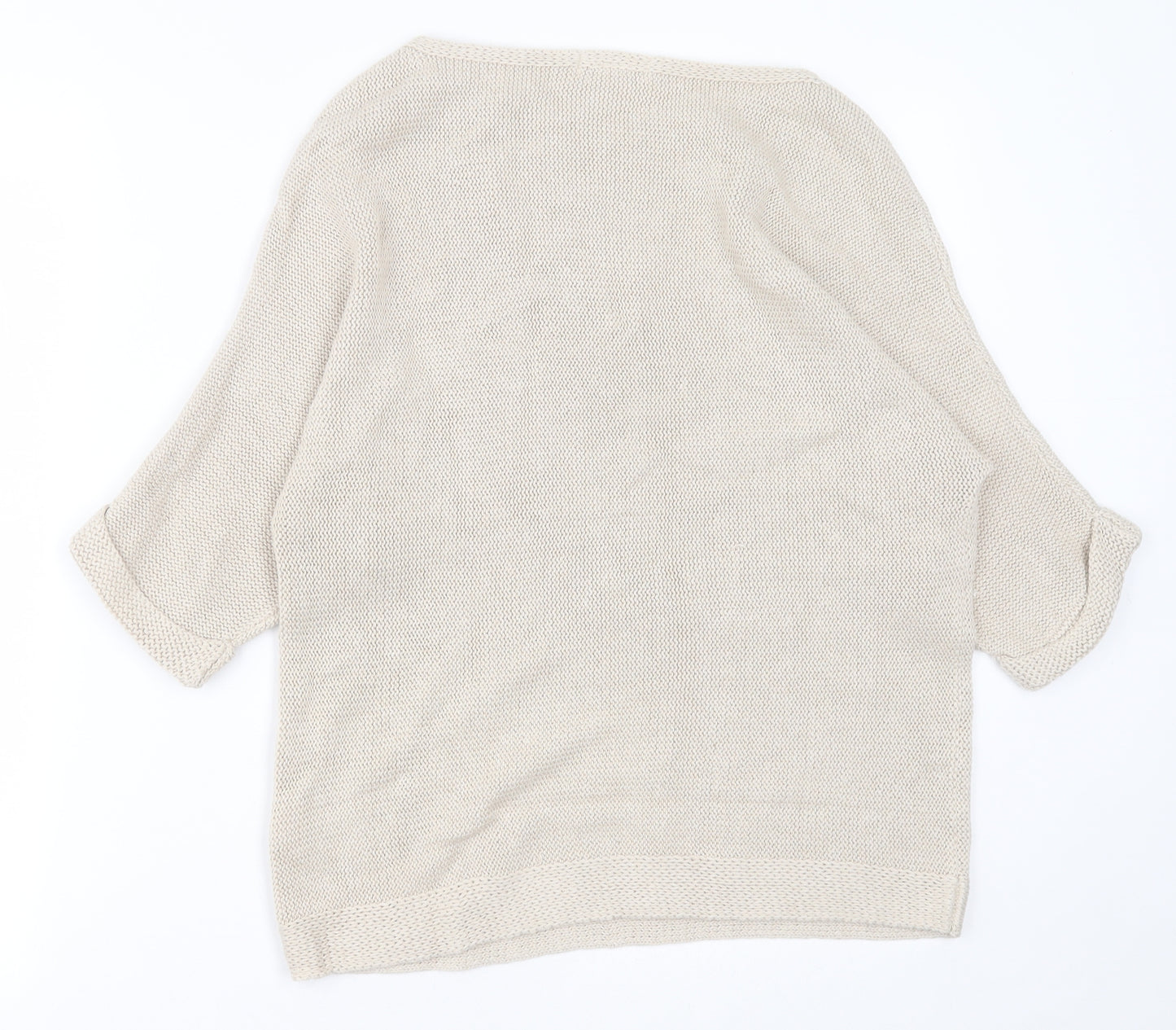 H&M Womens Beige Boat Neck  Acrylic Pullover Jumper Size XS