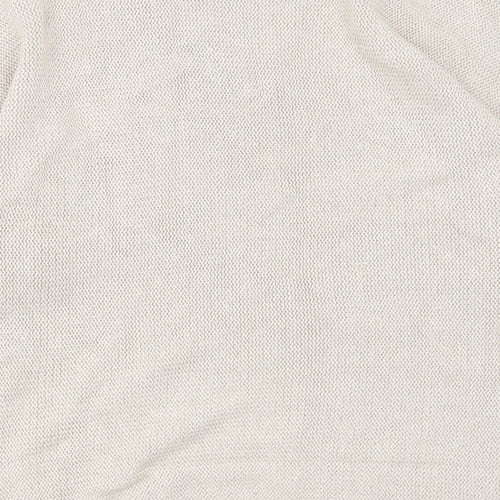 H&M Womens Beige Boat Neck  Acrylic Pullover Jumper Size XS