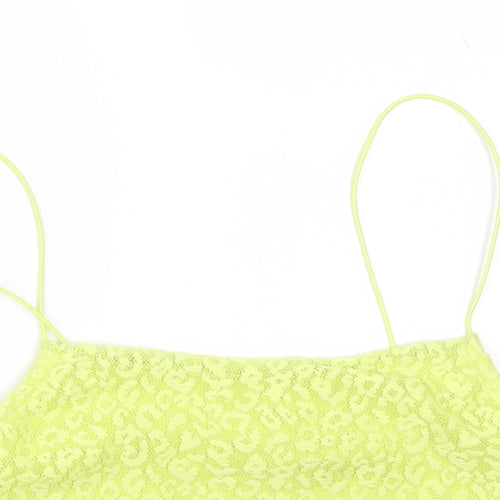 Primark Womens Green  Viscose Cropped Tank Size 6 Square Neck