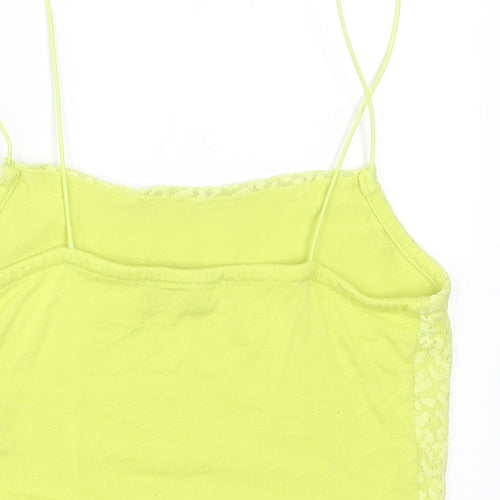 Primark Womens Green  Viscose Cropped Tank Size 6 Square Neck