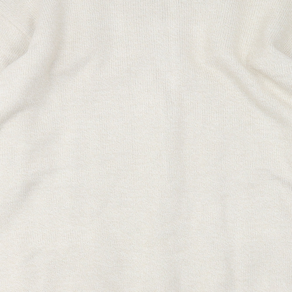 BHS Mens Beige Collared  Acrylic Cardigan Jumper Size 2XL