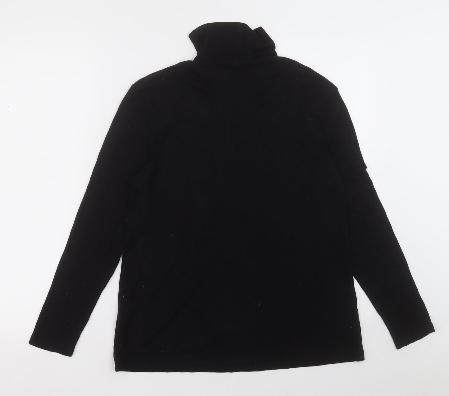 Papaya Womens Black  Viscose Basic T-Shirt Size 18 Roll Neck