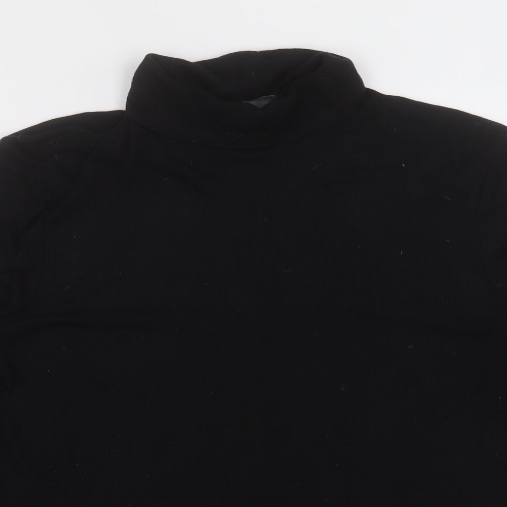 Papaya Womens Black  Viscose Basic T-Shirt Size 18 Roll Neck