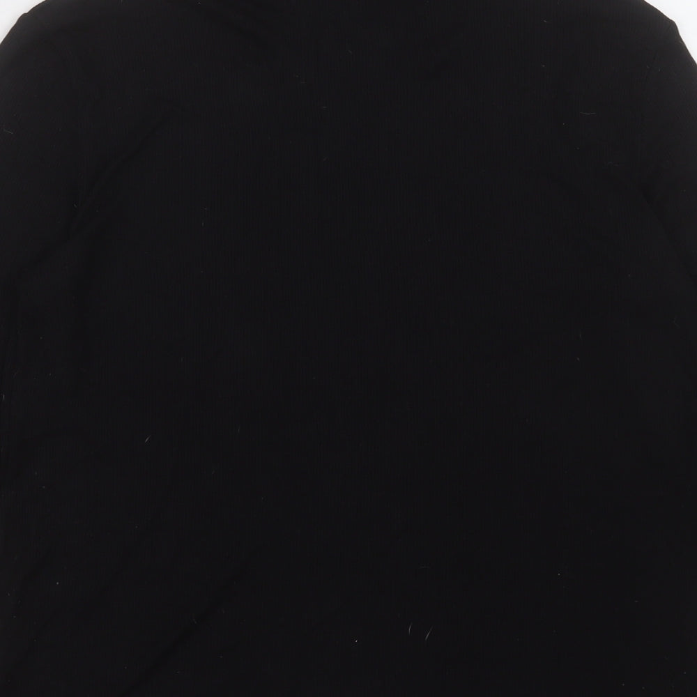 Papaya Womens Black  Viscose Basic T-Shirt Size 18 Roll Neck
