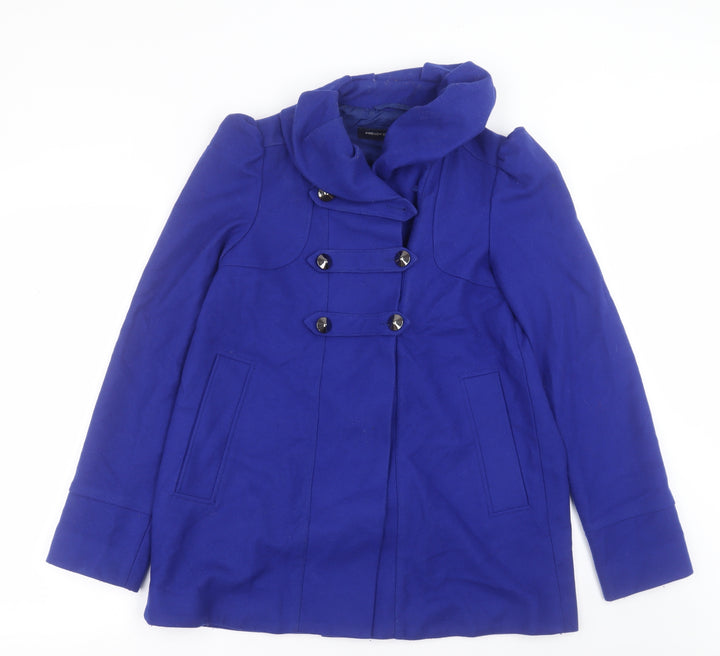 French Connection Womens Blue Jacket Coat Size 6 Button