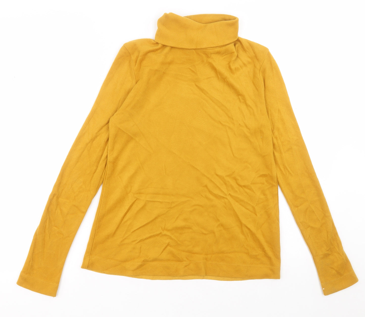 Uniqlo Womens Yellow  Acrylic Basic T-Shirt Size S Roll Neck - Heattech