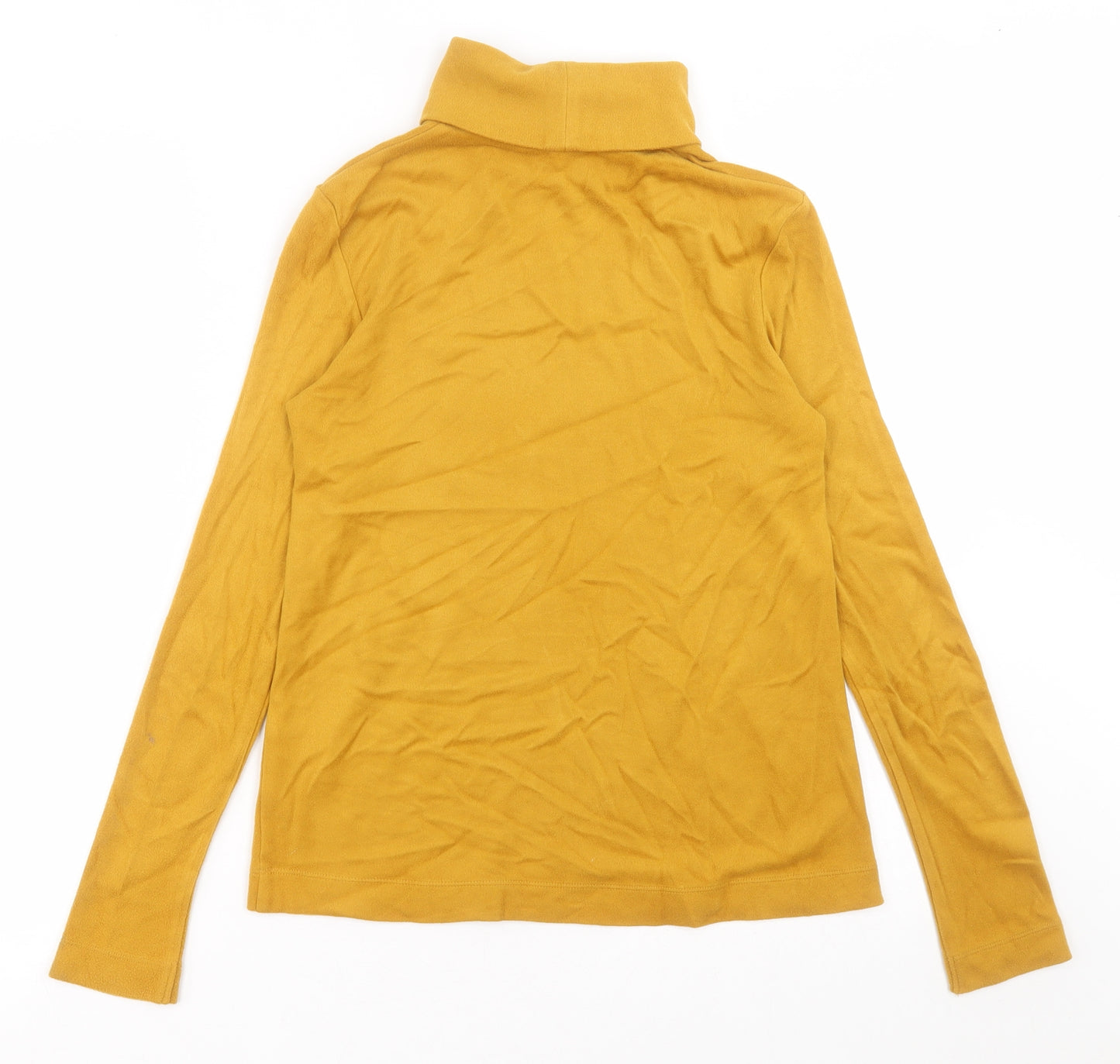 Uniqlo Womens Yellow  Acrylic Basic T-Shirt Size S Roll Neck - Heattech