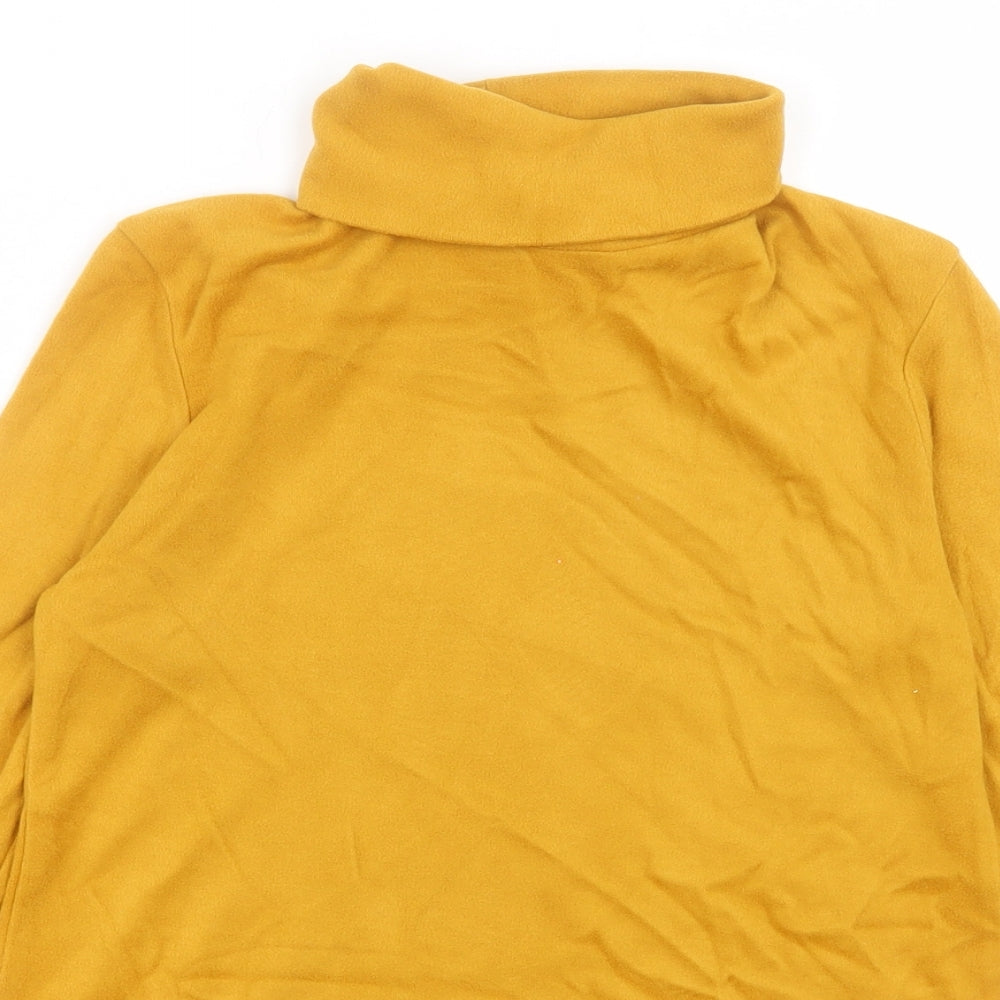 Uniqlo Womens Yellow  Acrylic Basic T-Shirt Size S Roll Neck - Heattech