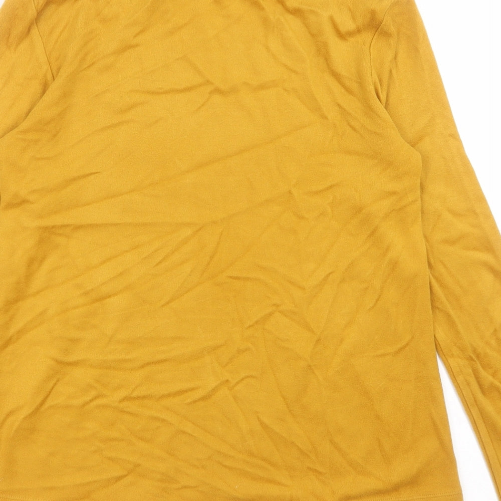 Uniqlo Womens Yellow  Acrylic Basic T-Shirt Size S Roll Neck - Heattech