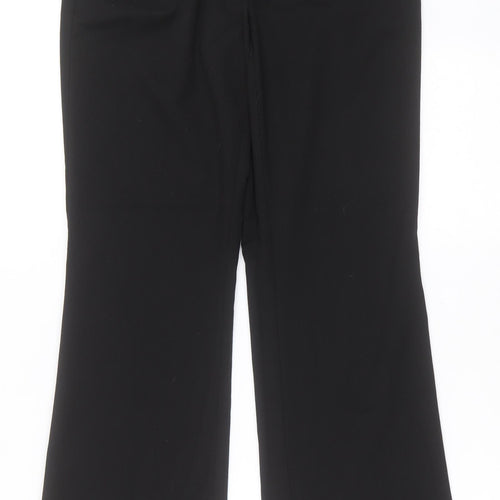 WOW Womens Black  Polyester Trousers  Size 12 L31 in Regular Hook & Eye