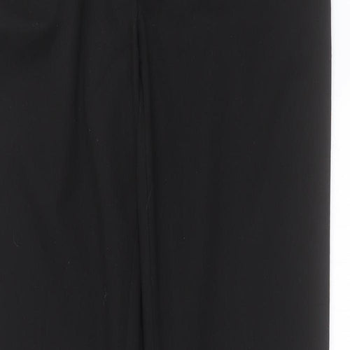 WOW Womens Black  Polyester Trousers  Size 12 L31 in Regular Hook & Eye