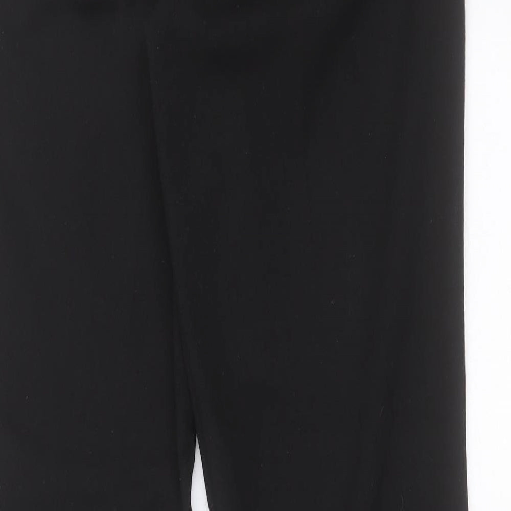 WOW Womens Black  Polyester Trousers  Size 12 L31 in Regular Hook & Eye