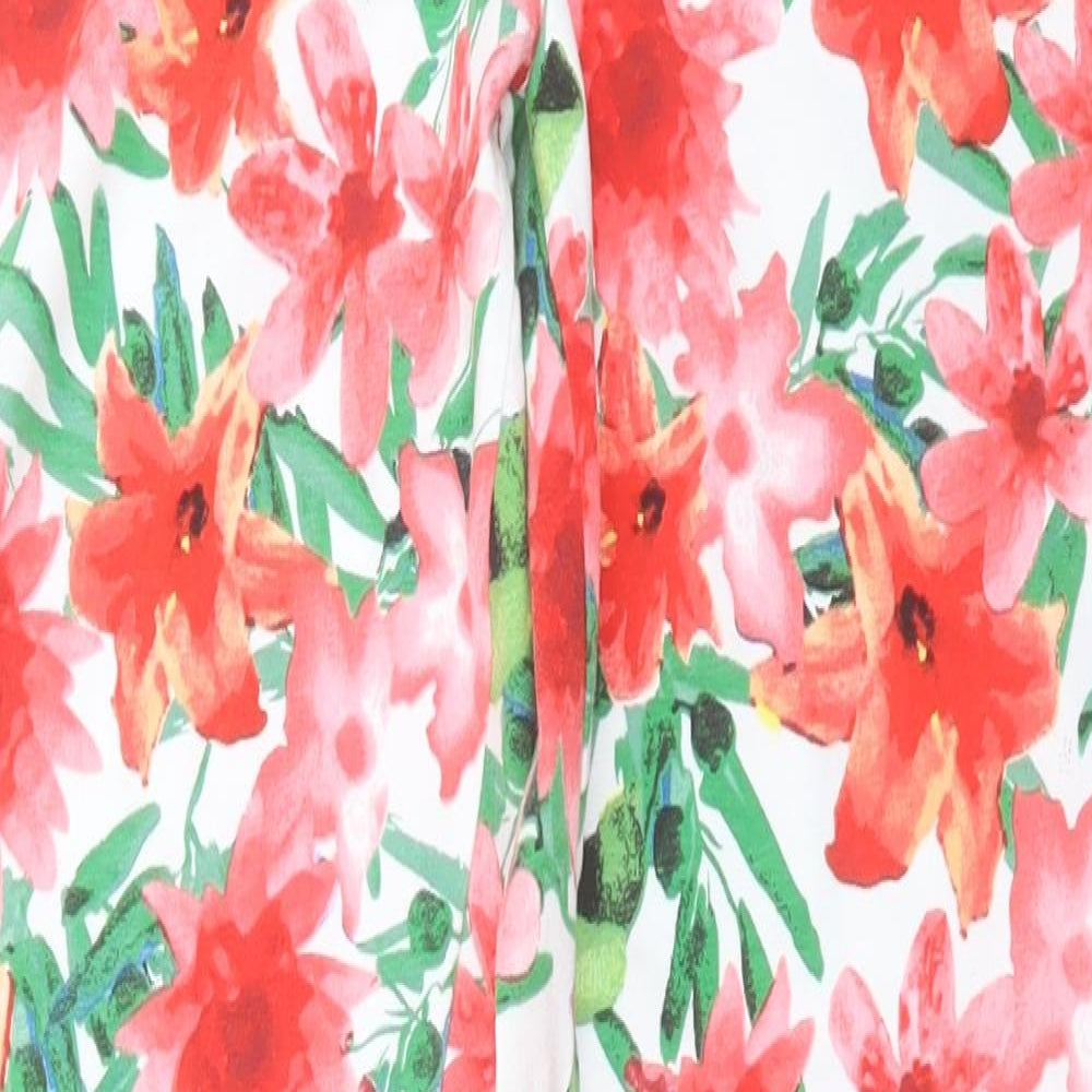 George Womens Red Floral Cotton Capri Leggings Size 12 L28 in