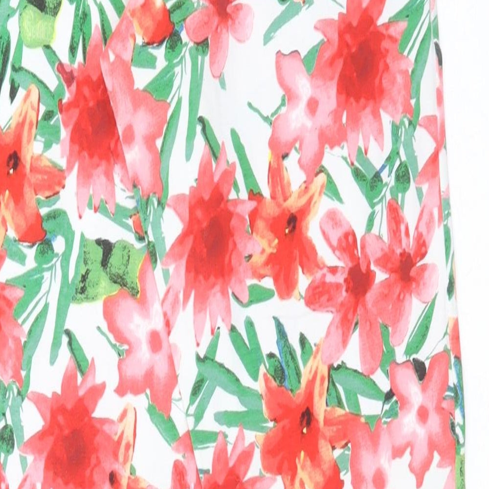 George Womens Red Floral Cotton Capri Leggings Size 12 L28 in